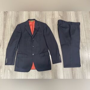 Phineas Cole Paul Stuart 2 Button Navy Blue Suit Sz 37R